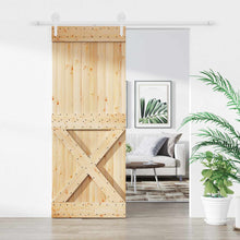 Schuifdeur Natuurlijk en Wit 90 x 210 cm Massief grenenhout
