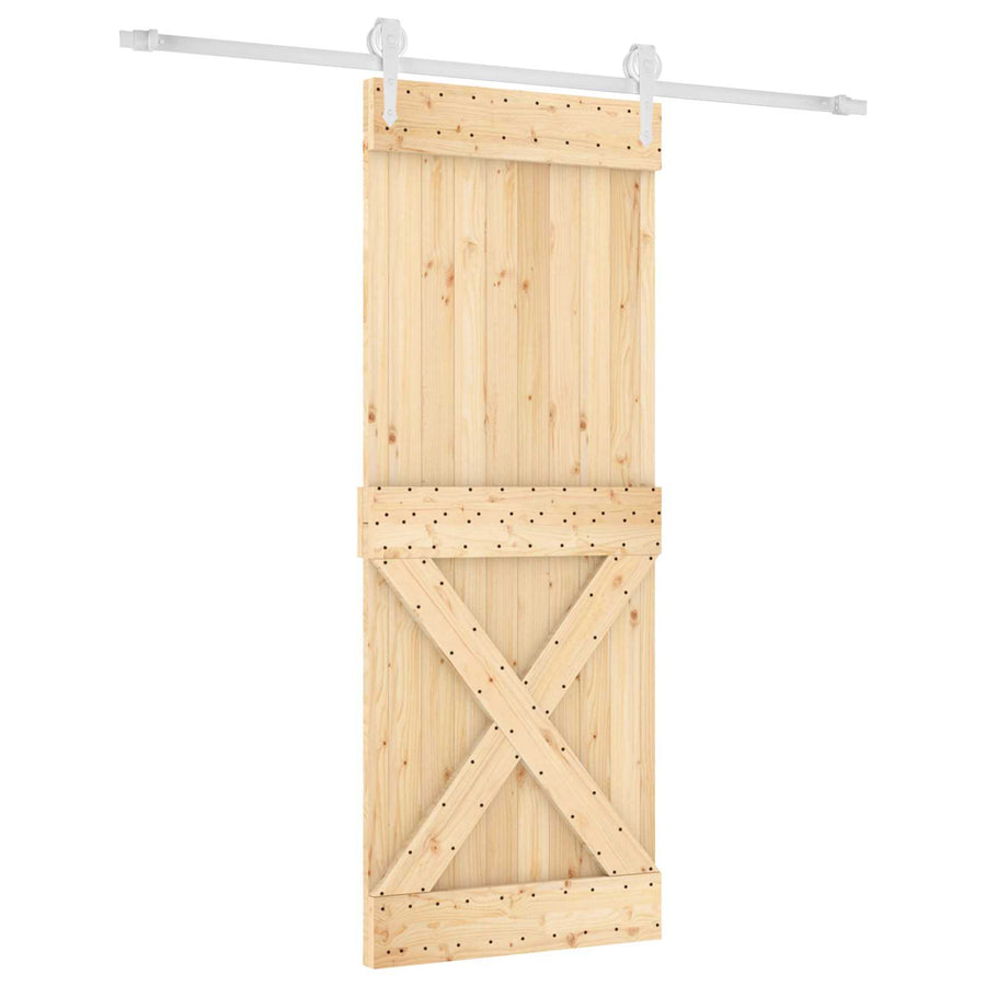 Schuifdeur Natuurlijk en Wit 90 x 210 cm Massief grenenhout
