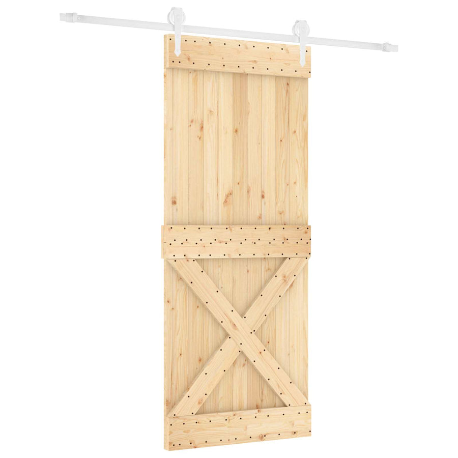 Schuifdeur Natuurlijk en Wit 100 x 210 cm Massief grenenhout