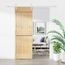 Schuifdeur Natuurlijk en Wit 70 x 210 cm Massief Grenenhout