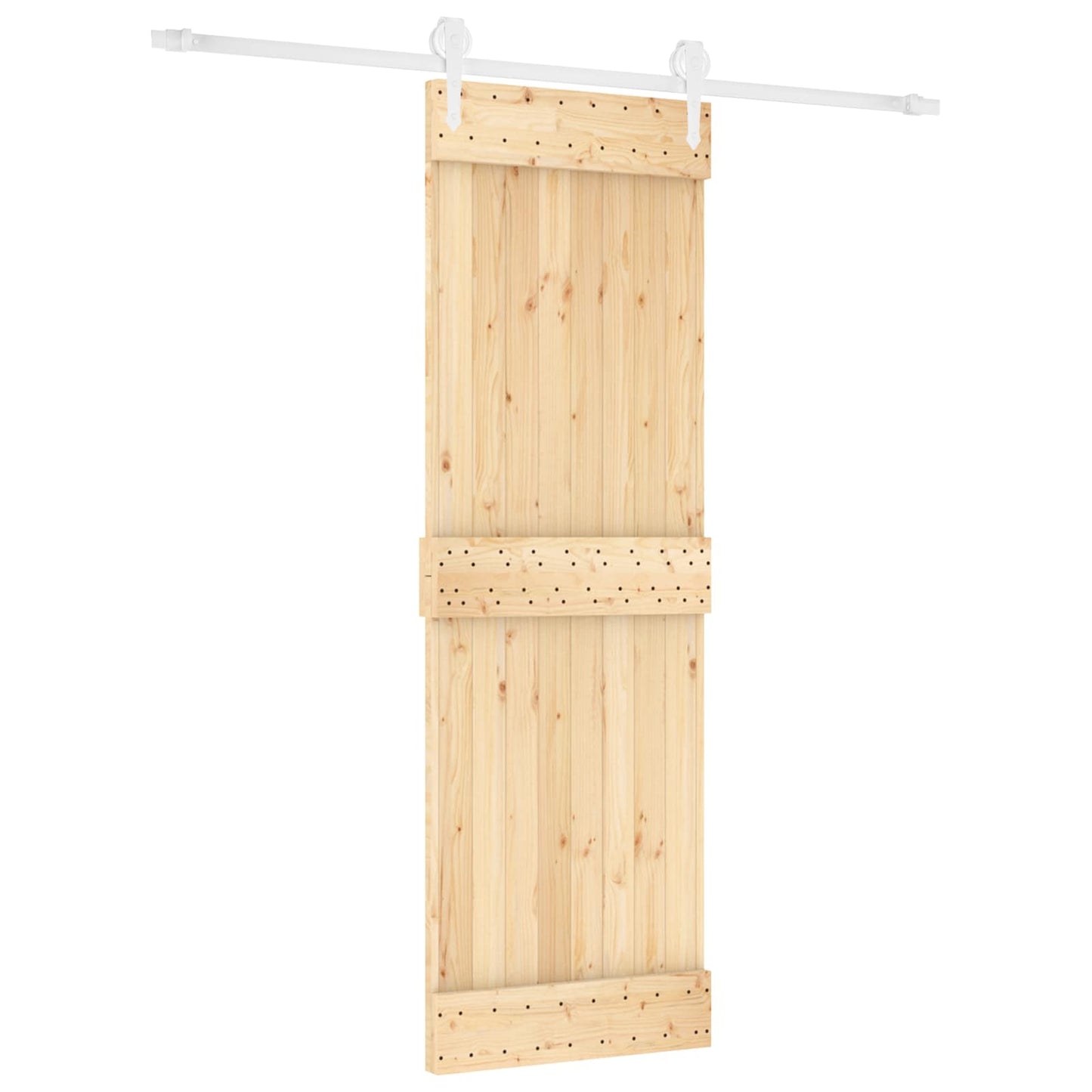 Schuifdeur Natuurlijk en Wit 70 x 210 cm Massief Grenenhout