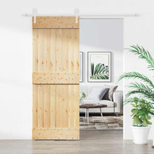 Schuifdeur Natuurlijk en Wit 80 x 210 cm Massief Grenenhout