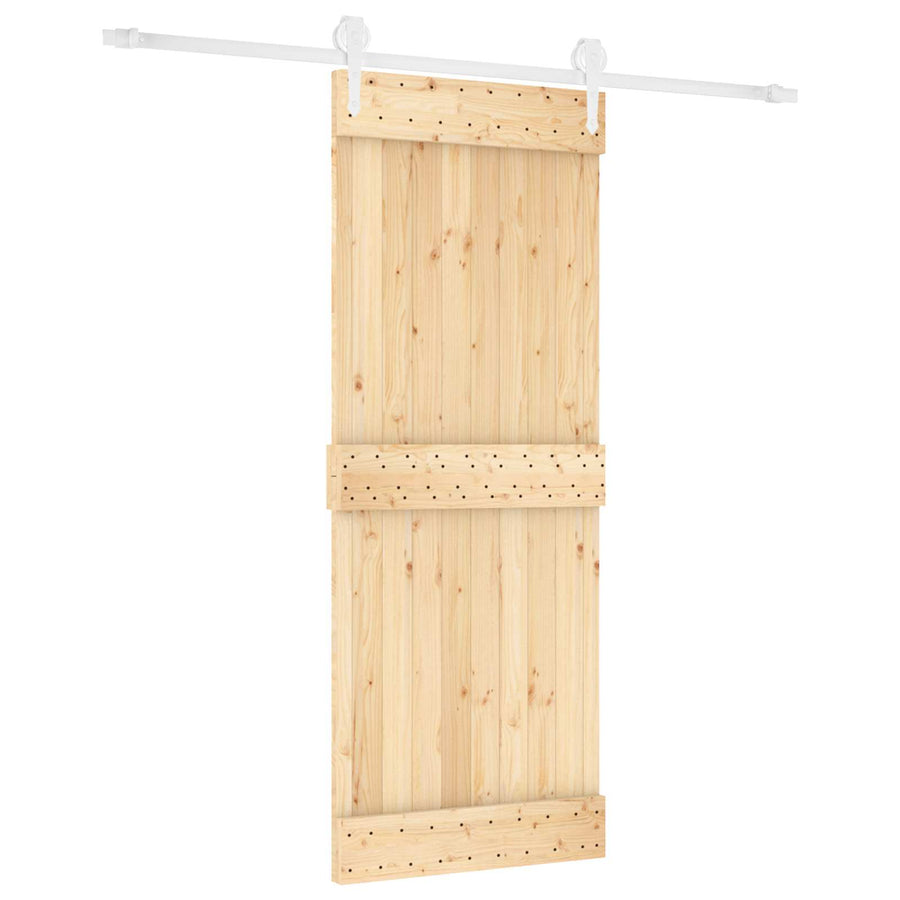 Schuifdeur Natuurlijk en Wit 80 x 210 cm Massief Grenenhout