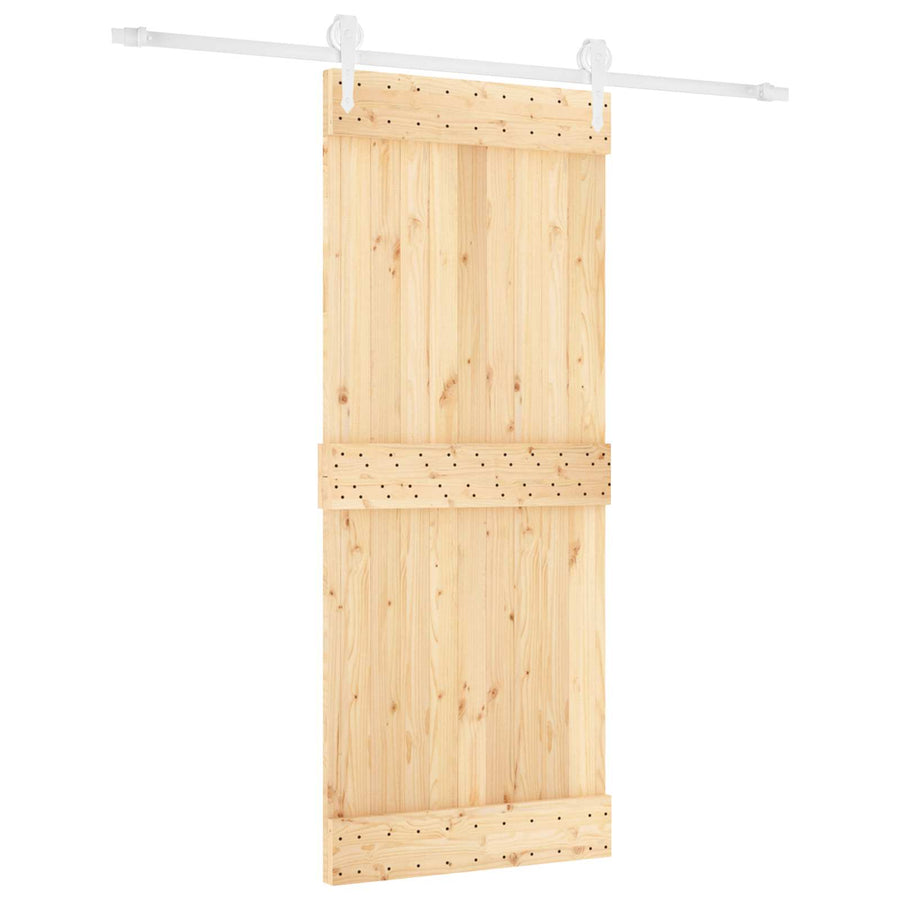 Schuifdeur Natuurlijk en Wit 85 x 210 cm Massief Grenenhout