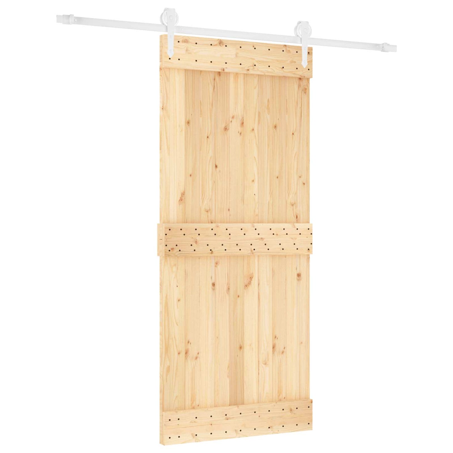 Schuifdeur Natuurlijk en Wit 90 x 210 cm Massief Grenenhout