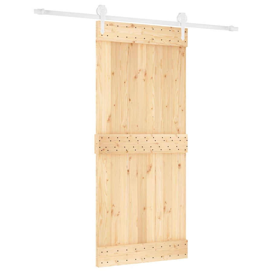 Schuifdeur Natuurlijk en Wit 90 x 210 cm Massief Grenenhout