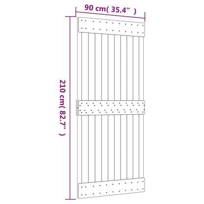Schuifdeur Natuurlijk en Wit 90 x 210 cm Massief Grenenhout