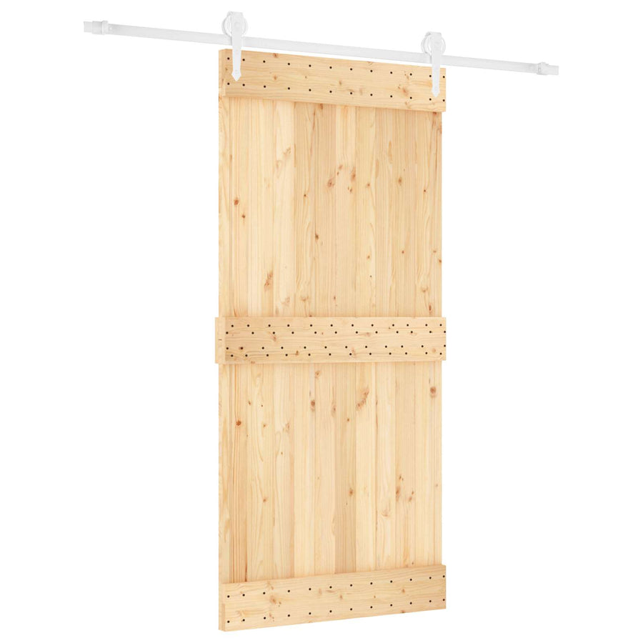 Schuifdeur Natuurlijk en Wit 95 x 210 cm Massief Grenenhout