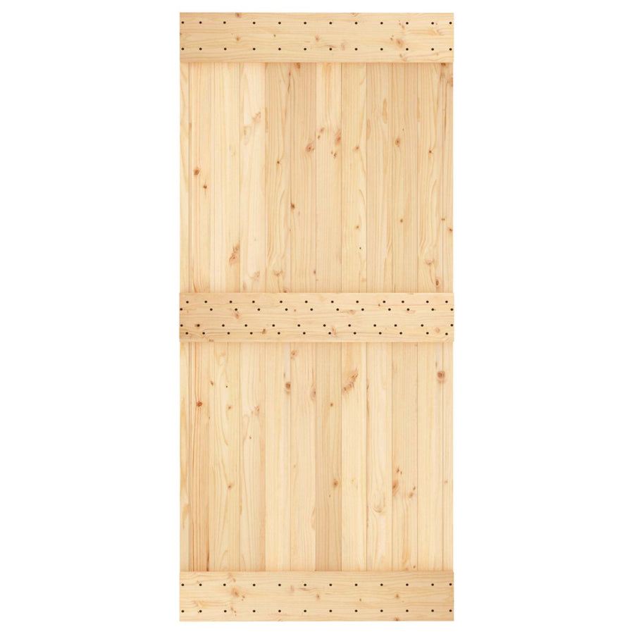 Schuifdeur Natuurlijk en Wit 95 x 210 cm Massief Grenenhout