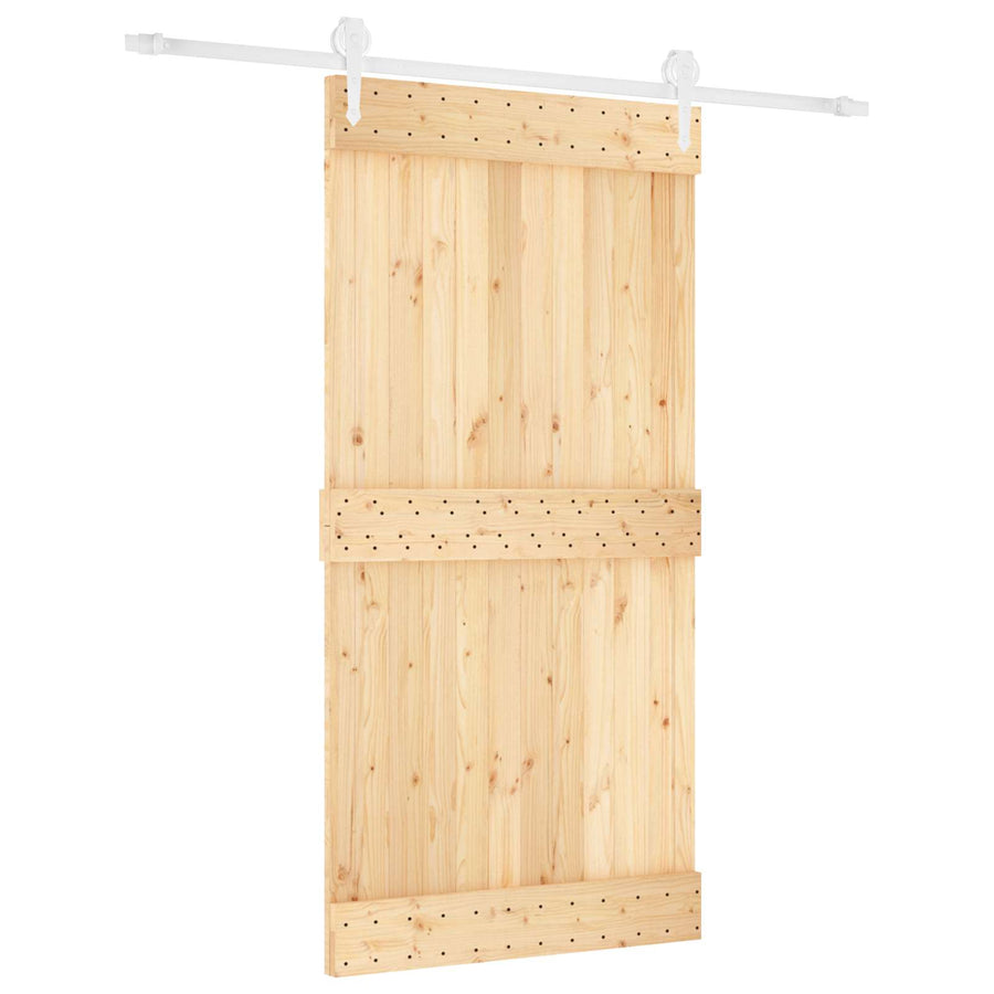 Schuifdeur Natuurlijk en Wit 100 x 210 cm Massief Grenenhout