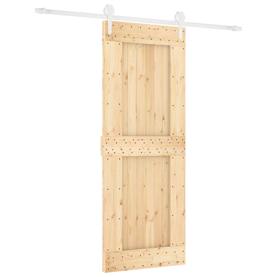 Schuifdeur Natuurlijk en Wit 80 x 210 cm Massief Grenenhout