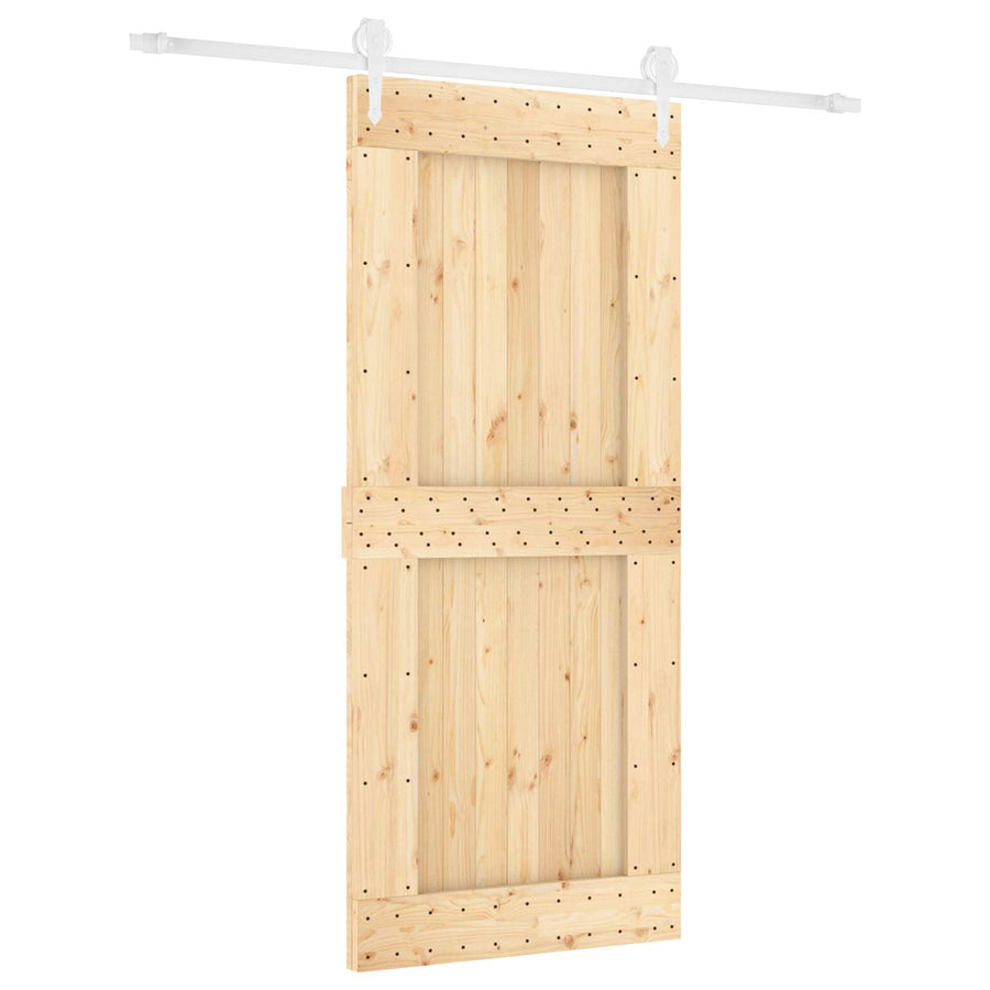 Schuifdeur Natuurlijk en Wit 90 x 210 cm Massief Grenenhout