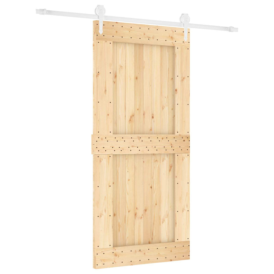 Schuifdeur Natuurlijk en Wit 95 x 210 cm Massief Grenenhout