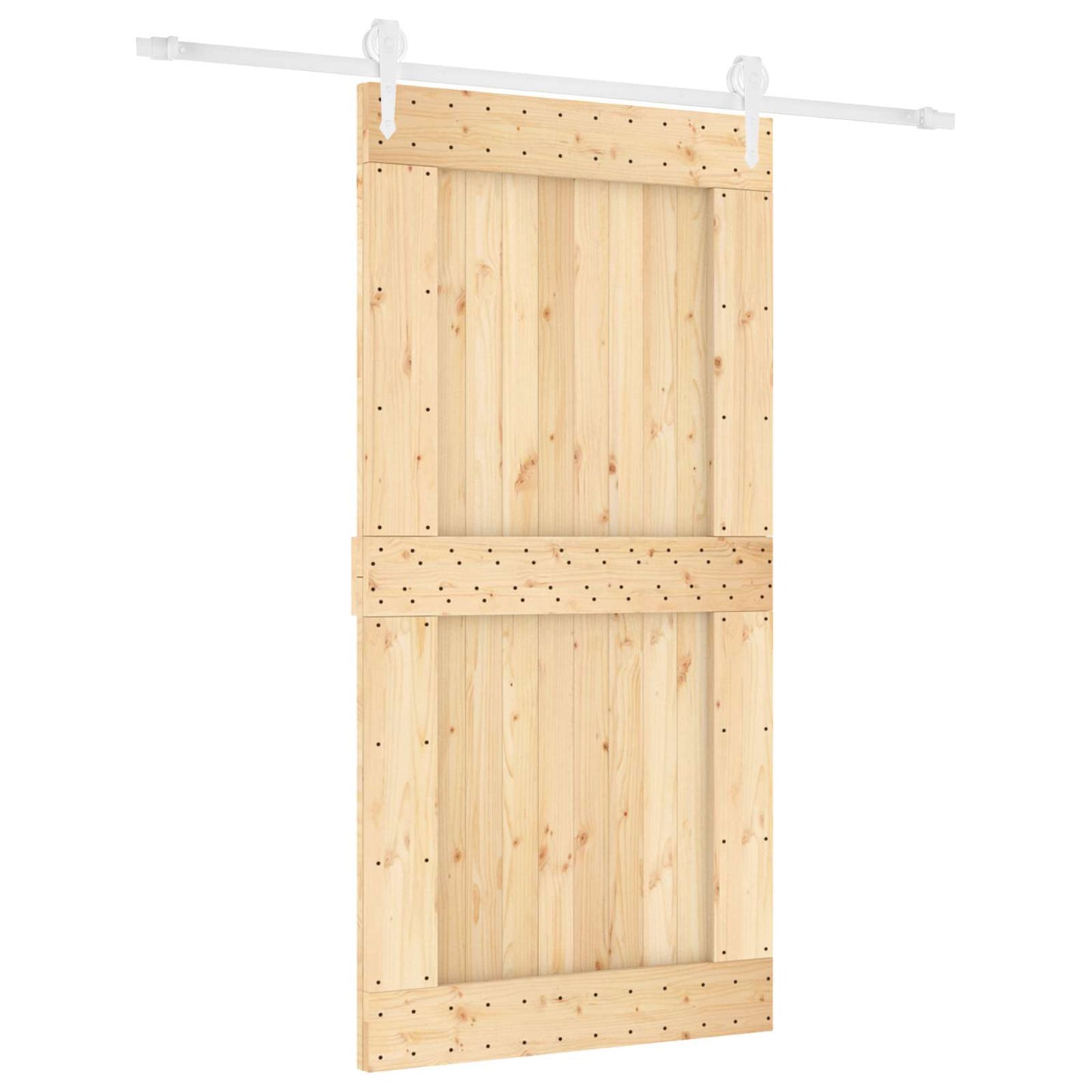 Schuifdeur Natuurlijk en Wit 100 x 210 cm Massief Grenenhout