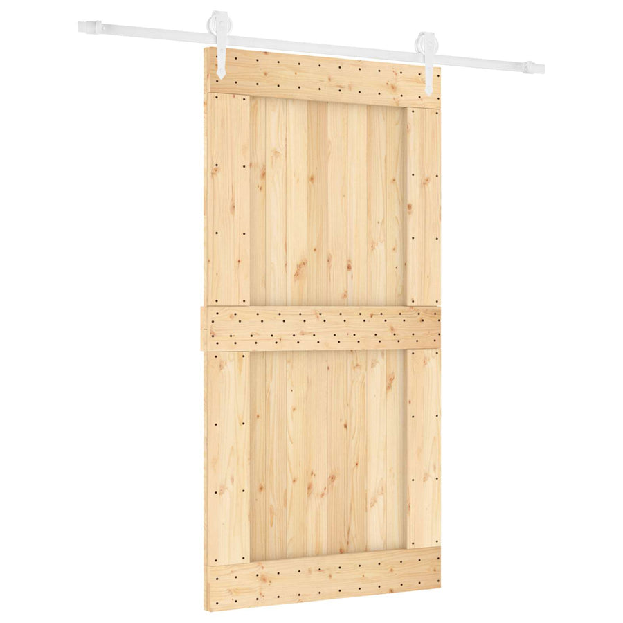 Schuifdeur Natuurlijk en Wit 100 x 210 cm Massief Grenenhout