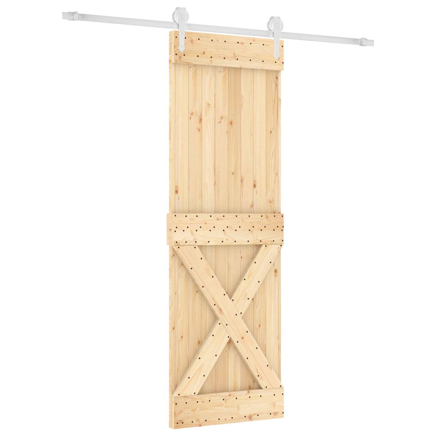 Schuifdeur Natuurlijk en Wit 70 x 210 cm Massief Grenenhout
