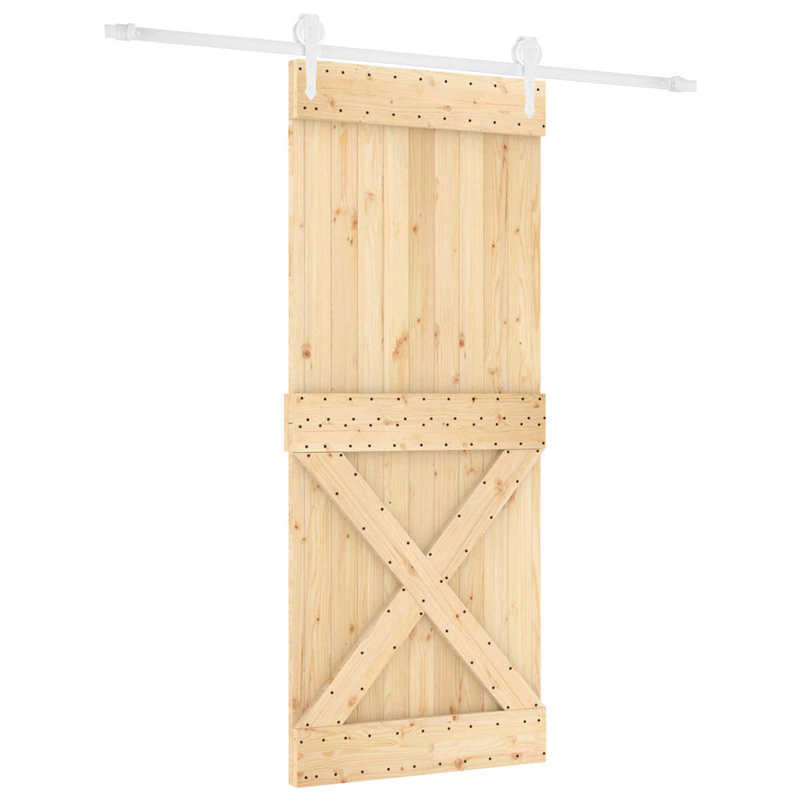 Schuifdeur Natuurlijk en Wit 85 x 210 cm Massief Grenenhout
