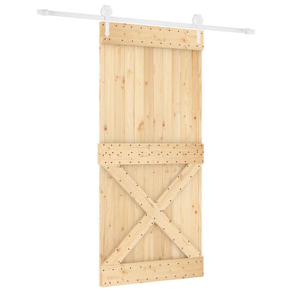 Schuifdeur Natuurlijk en Wit 95 x 210 cm Massief Grenenhout