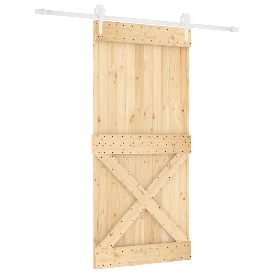 Schuifdeur Natuurlijk en Wit 95 x 210 cm Massief Grenenhout