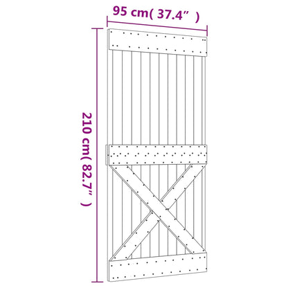 Schuifdeur Natuurlijk en Wit 95 x 210 cm Massief Grenenhout