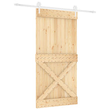 Schuifdeur Natuurlijk en Wit 100 x 210 cm Massief Grenenhout
