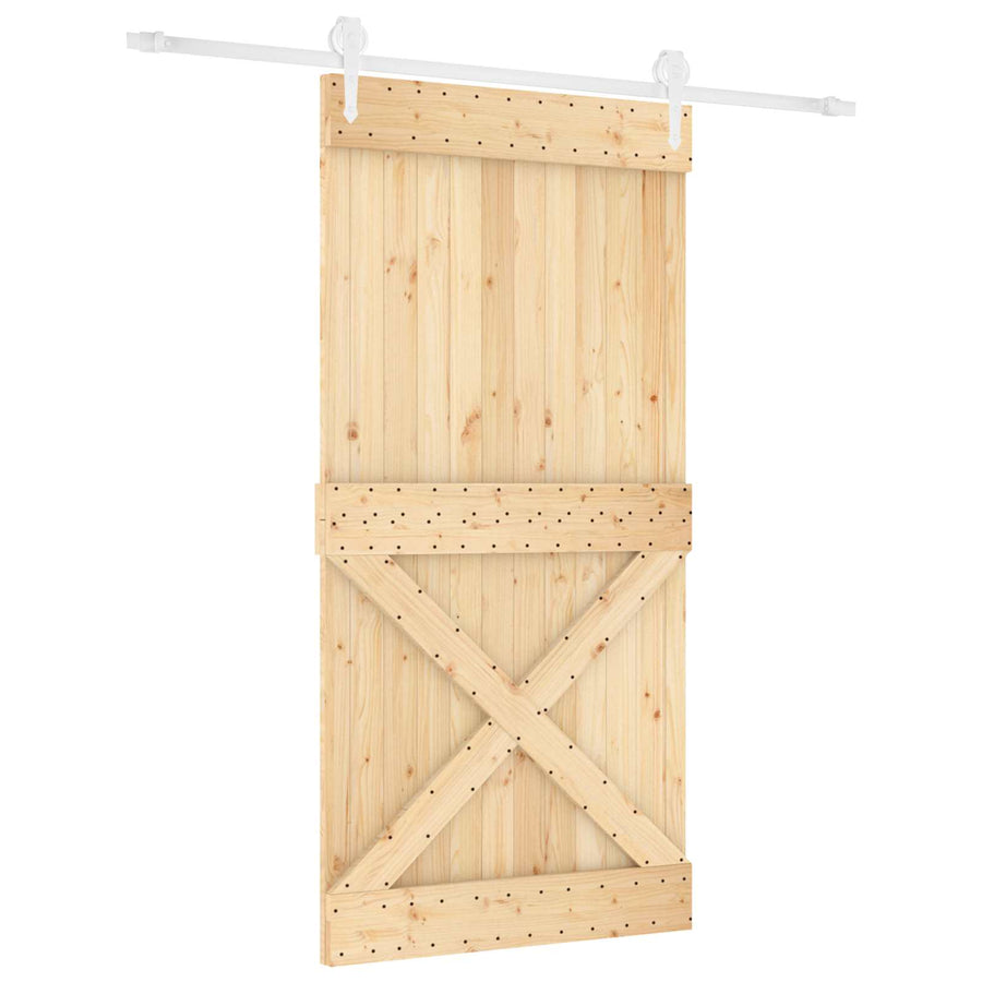 Schuifdeur Natuurlijk en Wit 100 x 210 cm Massief Grenenhout