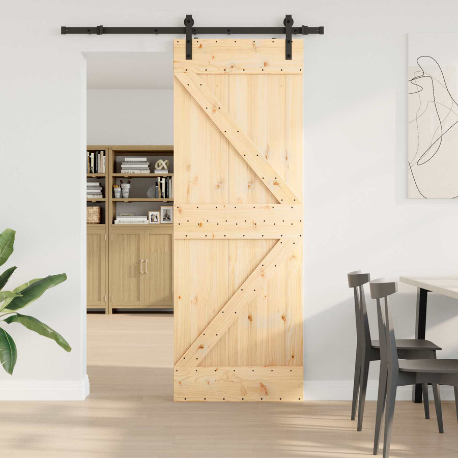 Schuifdeur NARVIK Naturel en Zwart 70 x 210 cm (152,5 cm)