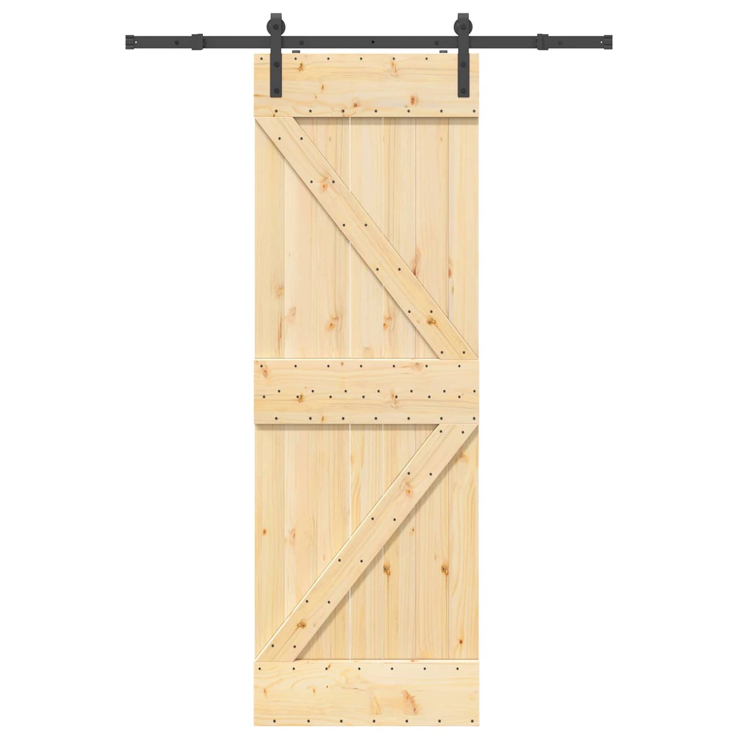 Schuifdeur NARVIK Naturel en Zwart 70 x 210 cm (152,5 cm)