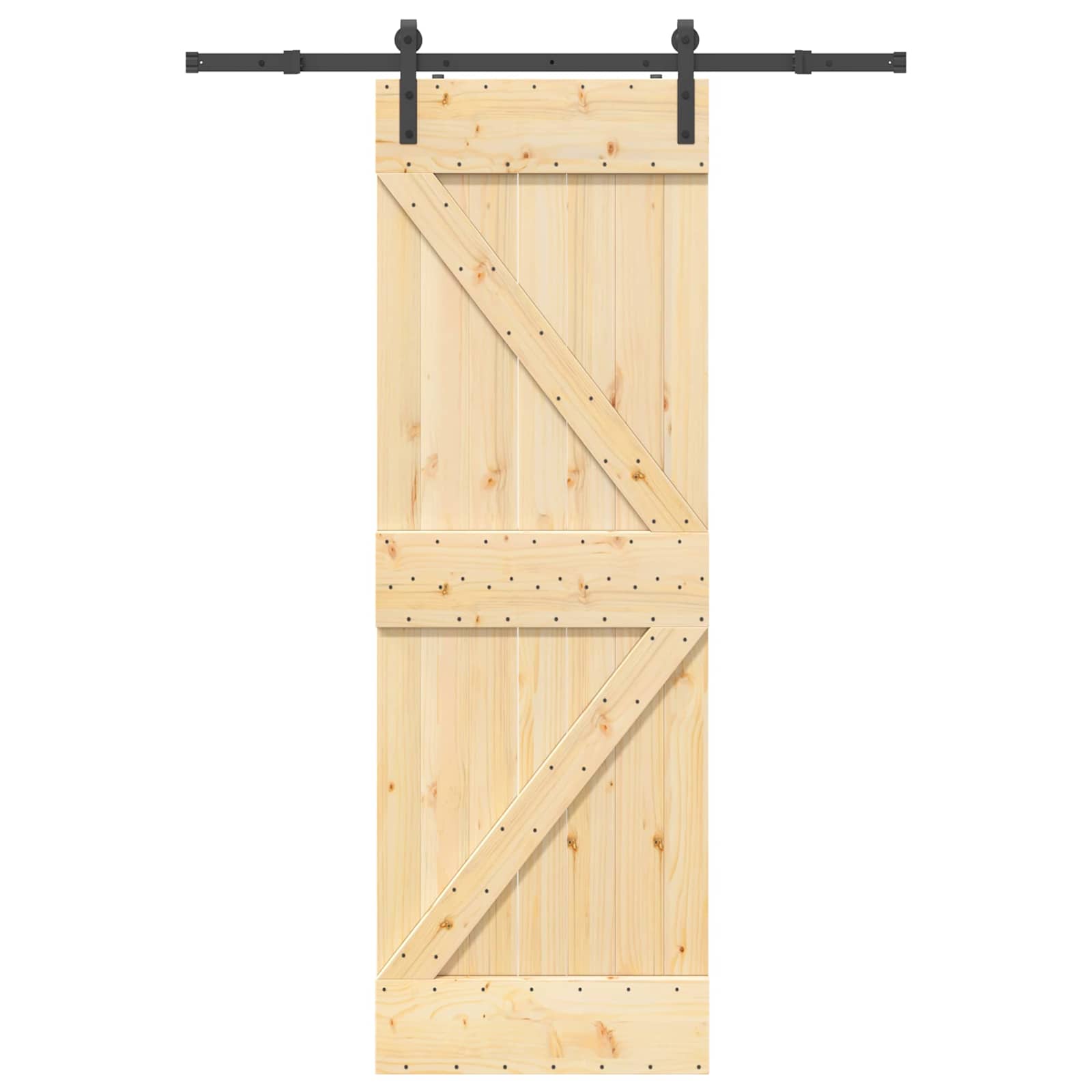 Schuifdeur NARVIK Naturel en Zwart 70 x 210 cm (152,5 cm)