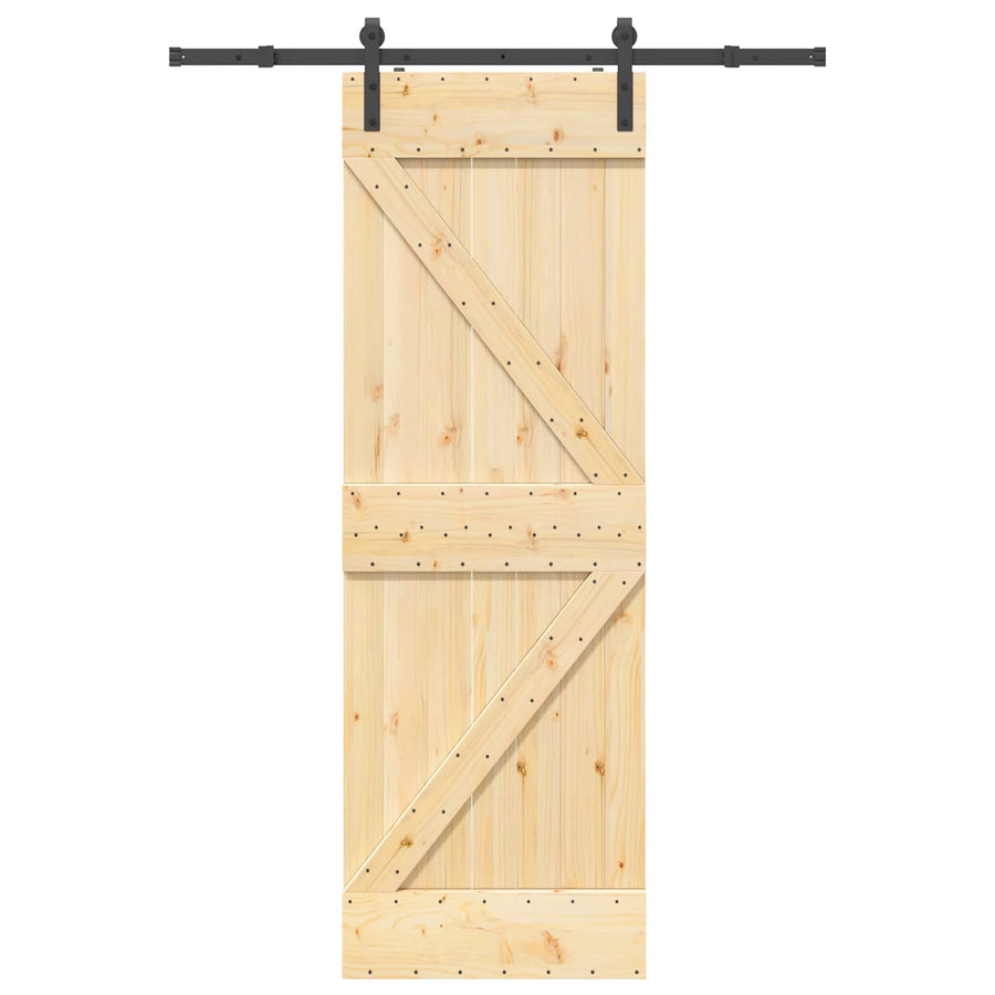 Schuifdeur NARVIK Naturel en Zwart 70 x 210 cm (152,5 cm)