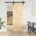 Schuifdeur NARVIK Naturel en Zwart 85 x 210 cm (152,5 cm)