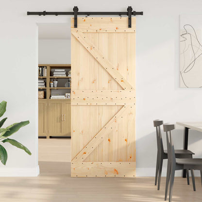 Schuifdeur NARVIK Naturel en Zwart 85 x 210 cm (152,5 cm)
