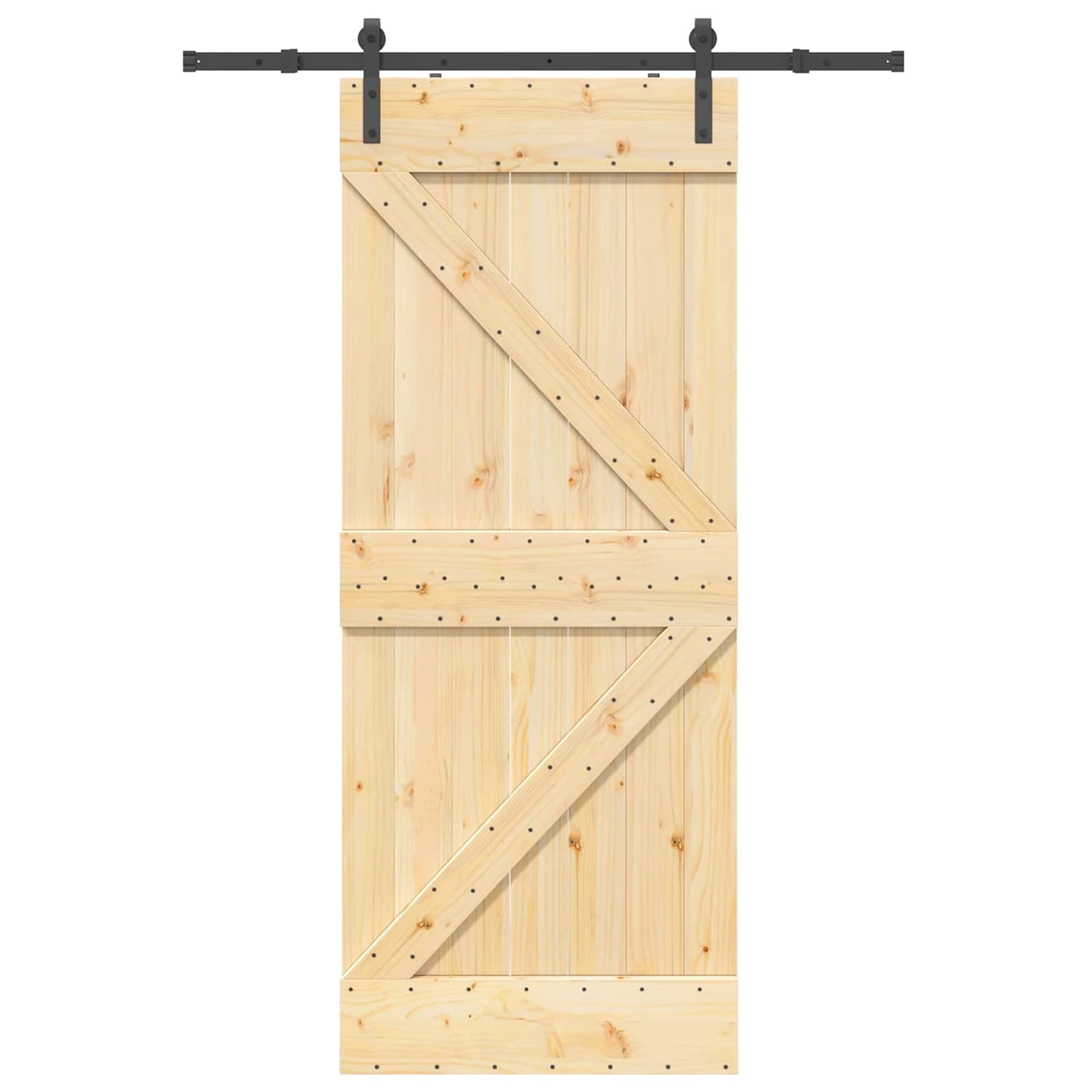 Schuifdeur NARVIK Naturel en Zwart 85 x 210 cm (152,5 cm)