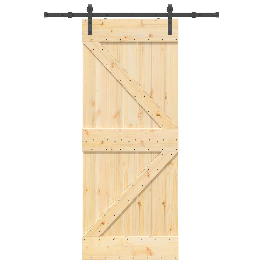 Schuifdeur NARVIK Naturel en Zwart 85 x 210 cm (152,5 cm)