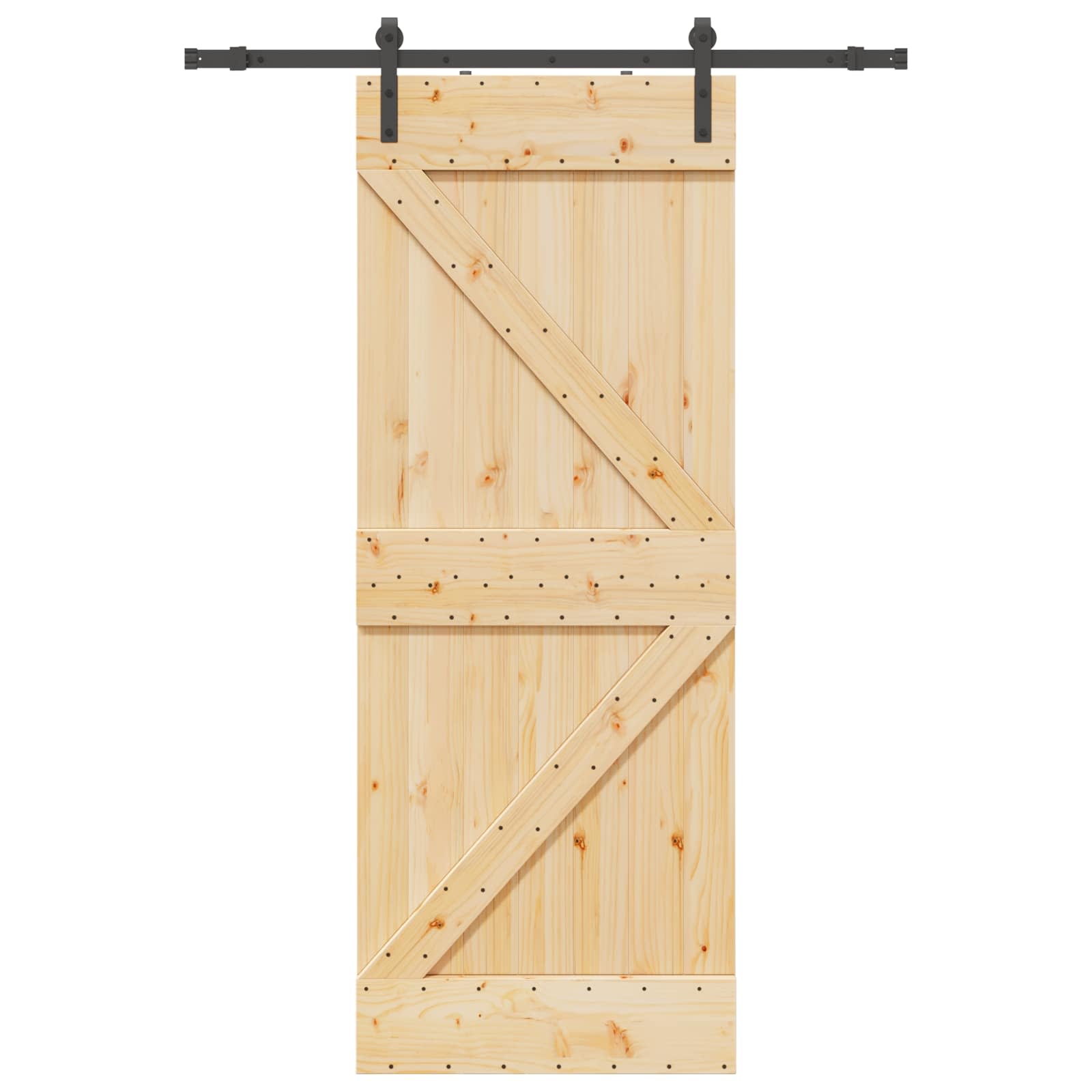Schuifdeur NARVIK Naturel en Zwart 80 x 210 cm (152,5 cm)