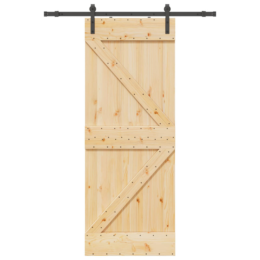 Schuifdeur NARVIK Naturel en Zwart 80 x 210 cm (152,5 cm)