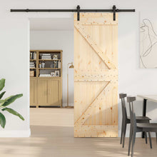 Schuifdeur NARVIK Naturel en Zwart 70 x 210 cm (213,5 cm)