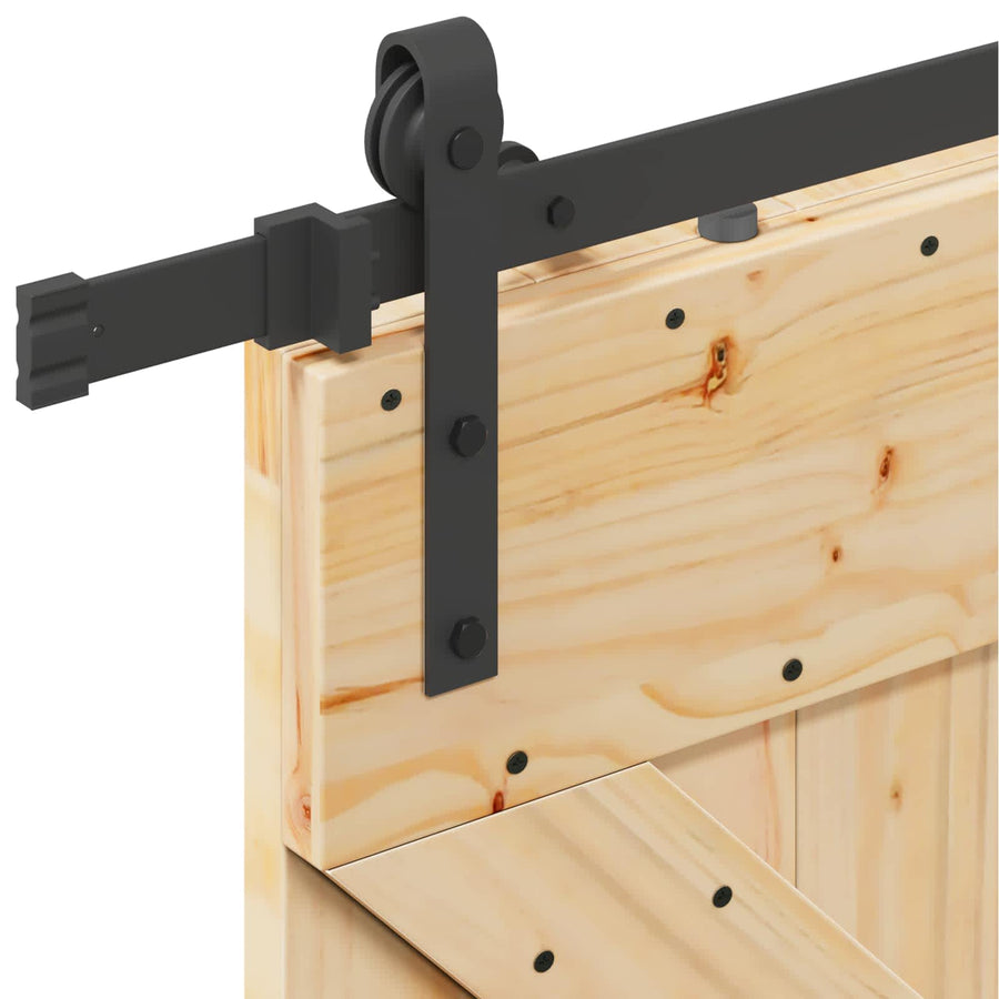 Schuifdeur NARVIK Naturel en Zwart 80 x 210 cm (213,5 cm)