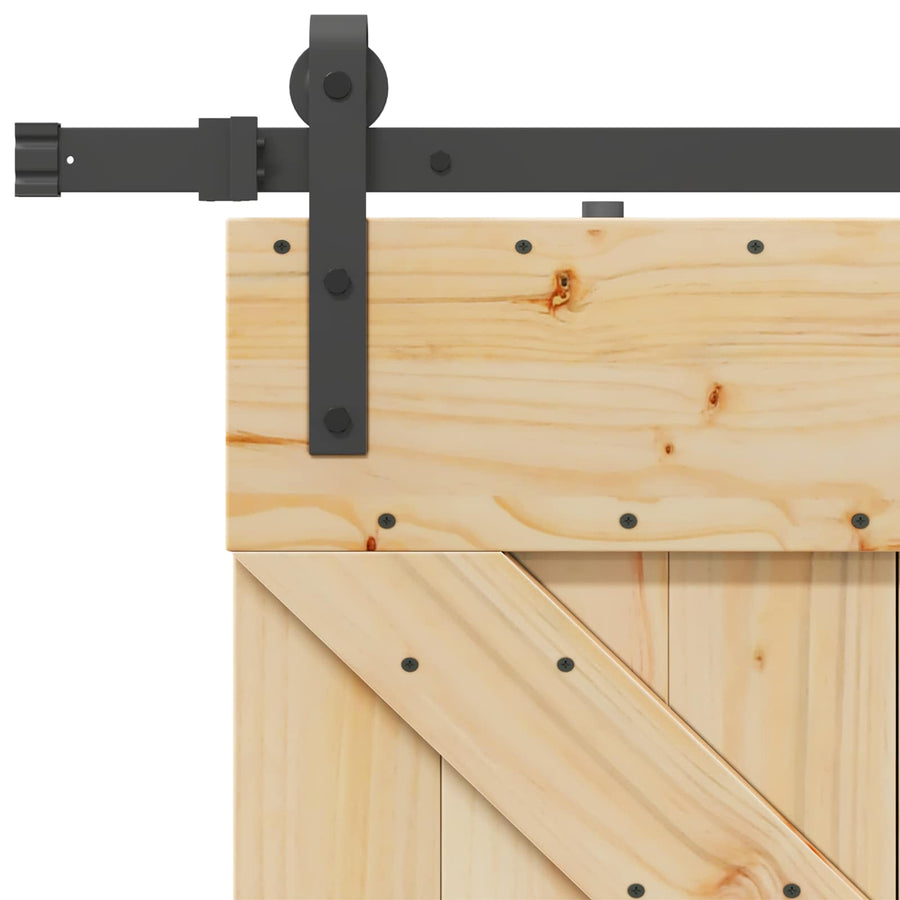 Schuifdeur NARVIK Naturel en Zwart 100 x 210 cm (213,5 cm)