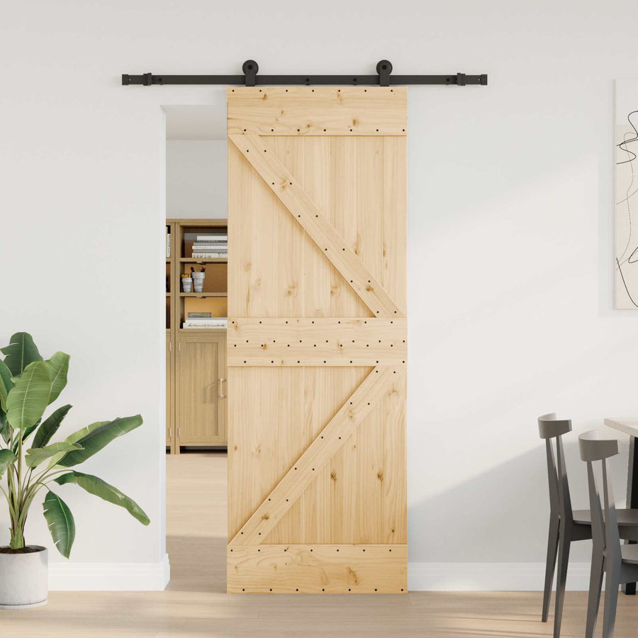 Schuifdeur NARVIK 70 x 210 cm (152,5 cm) Naturel en Zwart