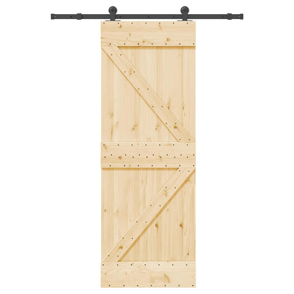 Schuifdeur NARVIK 70 x 210 cm (152,5 cm) Naturel en Zwart
