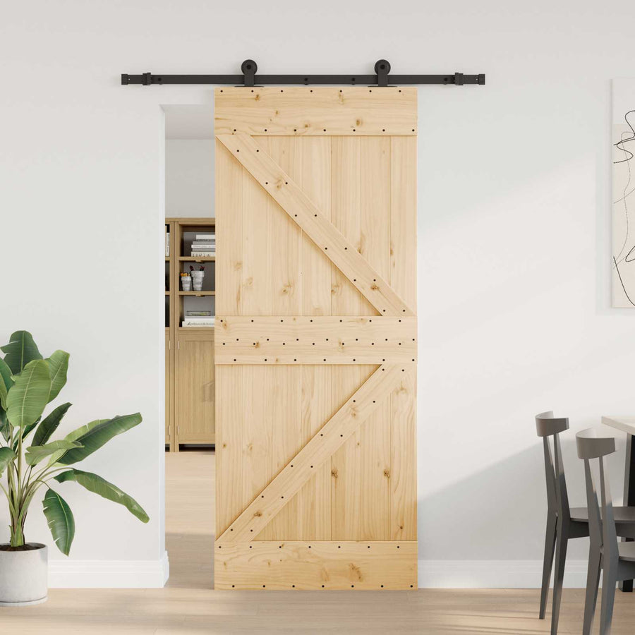 Schuifdeur NARVIK 85 x 210 cm (152,5 cm) Naturel en Zwart