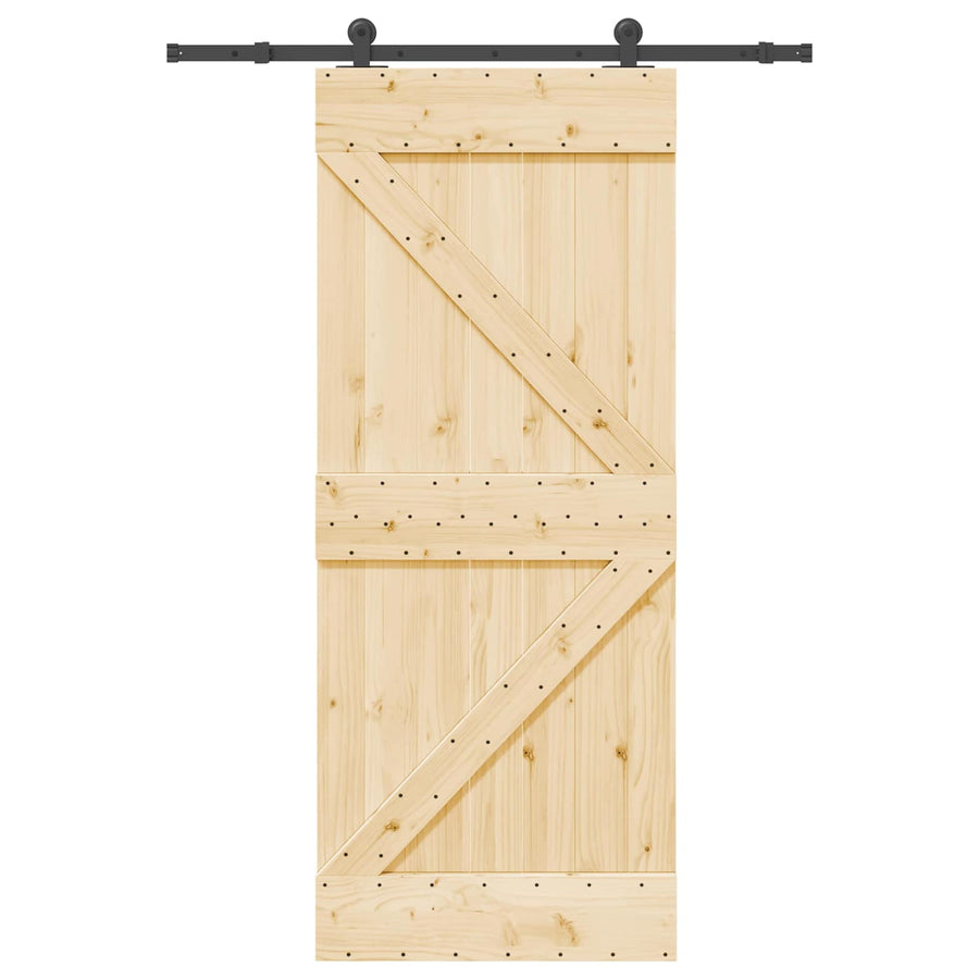 Schuifdeur NARVIK 85 x 210 cm (152,5 cm) Naturel en Zwart