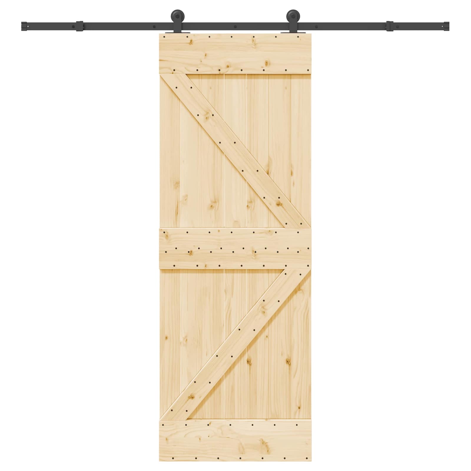 Schuifdeur NARVIK Naturel en Zwart 70 x 210 cm (213,5 cm)