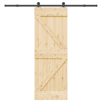 Schuifdeur NARVIK Naturel en Zwart 70 x 210 cm (213,5 cm)