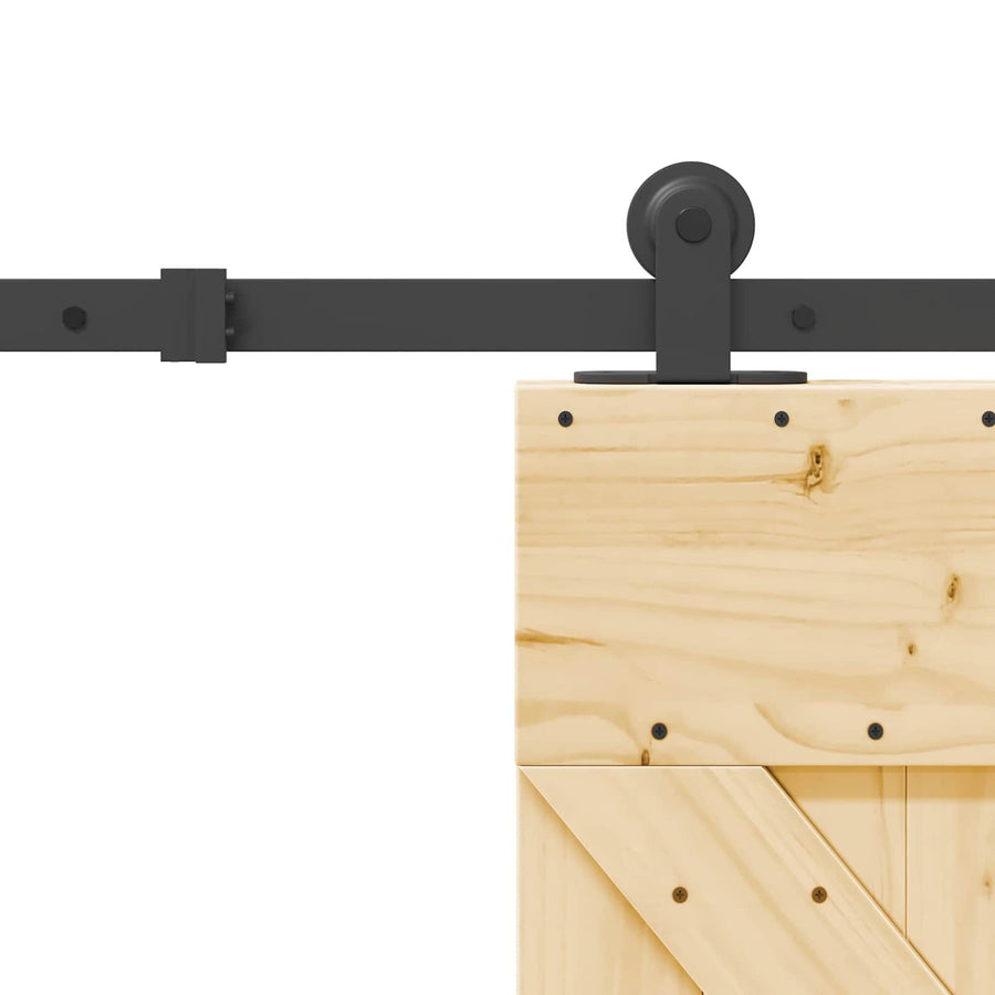 Schuifdeur NARVIK Naturel en Zwart 85 x 210 cm (213,5 cm)
