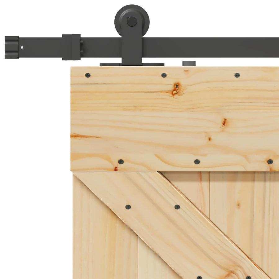 Schuifdeur NARVIK Naturel en Zwart 80 x 210 cm (213,5 cm)