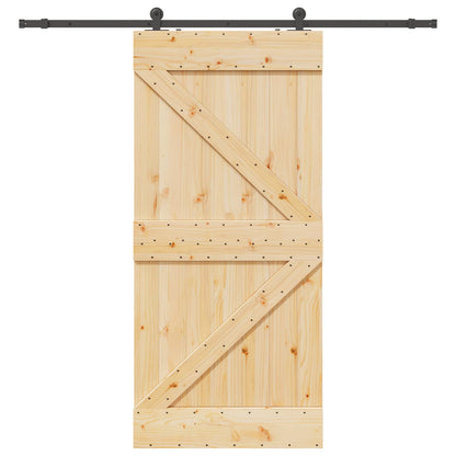 Schuifdeur NARVIK Naturel en Zwart 80 x 210 cm (213,5 cm)