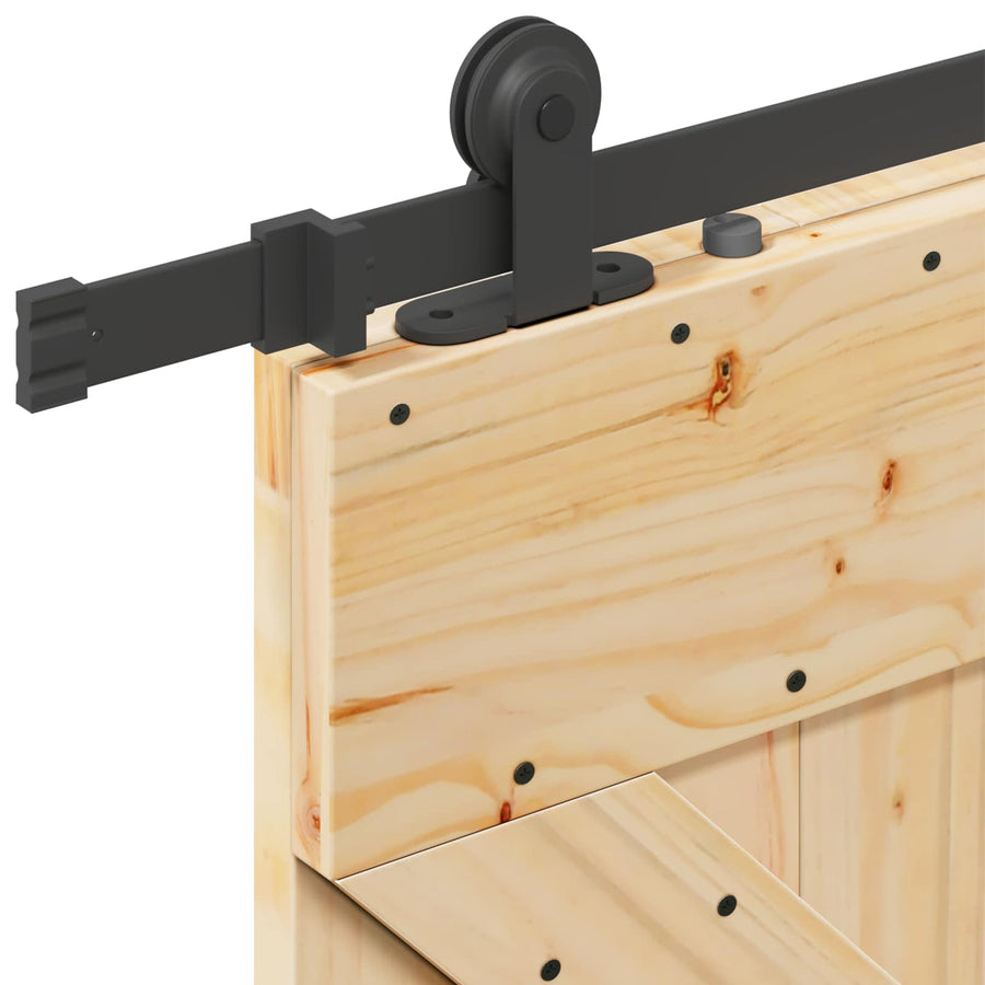 Schuifdeur NARVIK Naturel en Zwart 90 x 210 cm (213,5 cm)