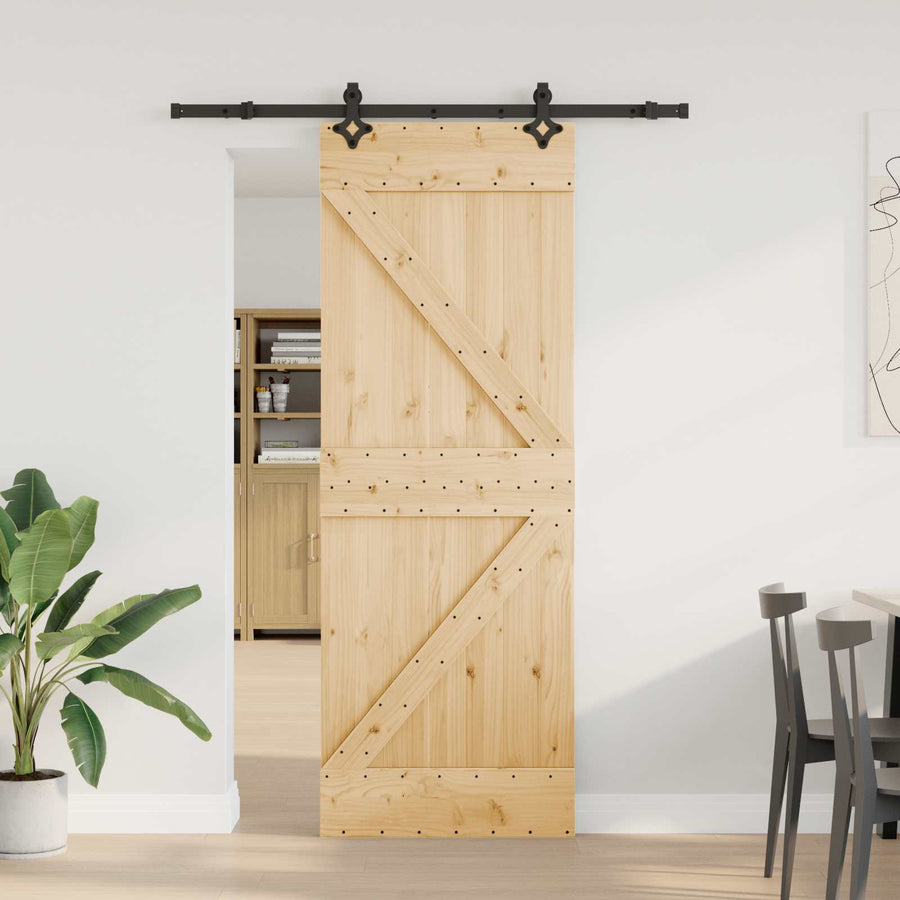 Schuifdeur NARVIK Naturel en Zwart 70 x 210 cm (152,5 cm)